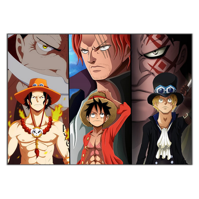 tableau toile one piece freres mentors luffy ace sabo 3