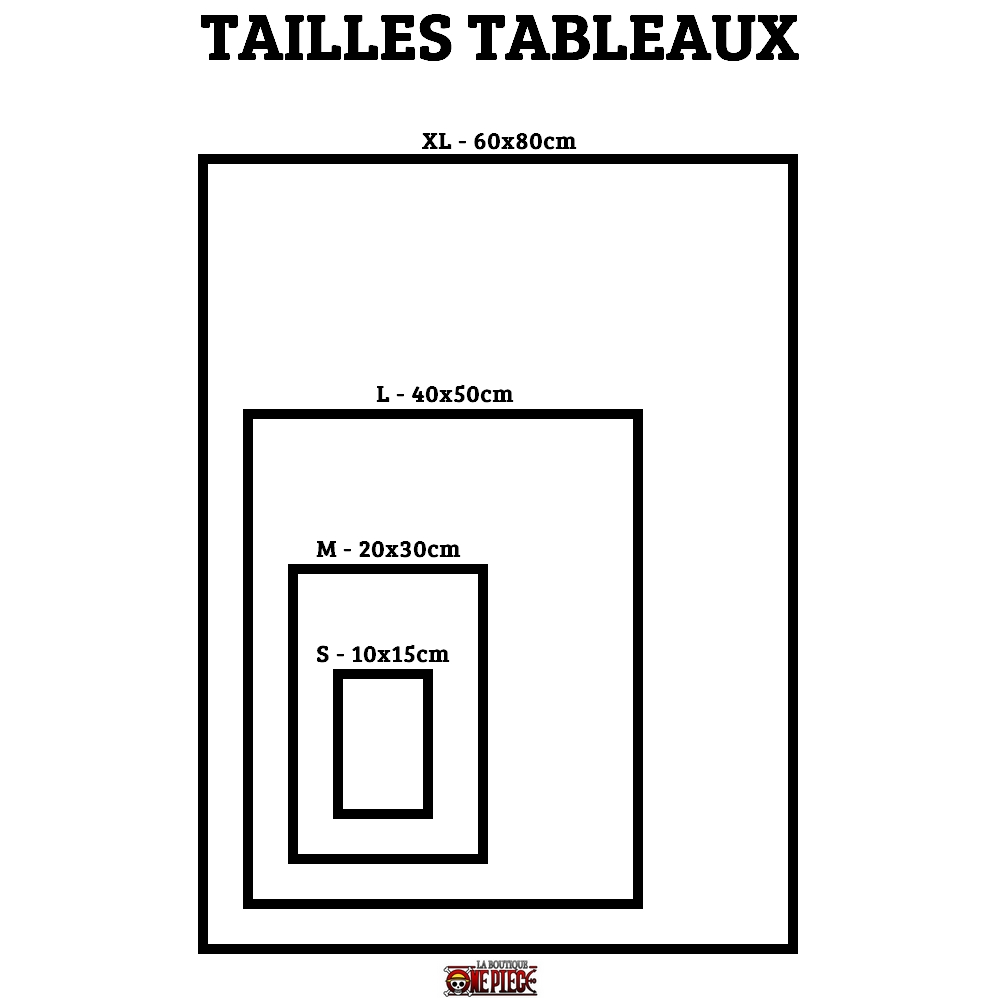 tailles tableaux toiles la boutique one piece canvas