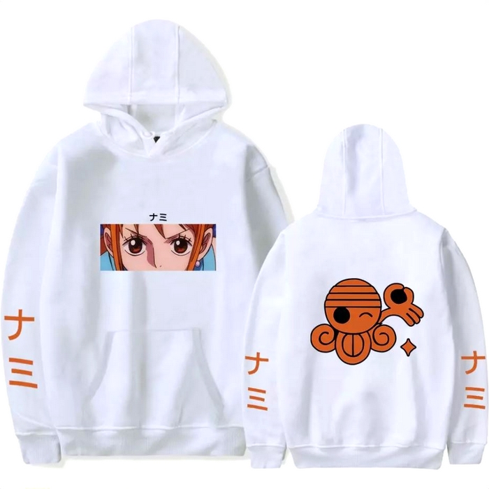 sweatshirt one piece pirate nami blanc