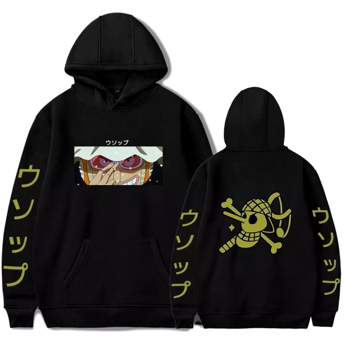 sweatshirt one piece pirate usopp noir