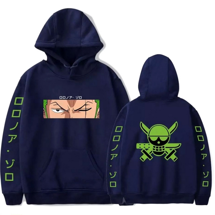 sweatshirt one piece pirate zoro bleu