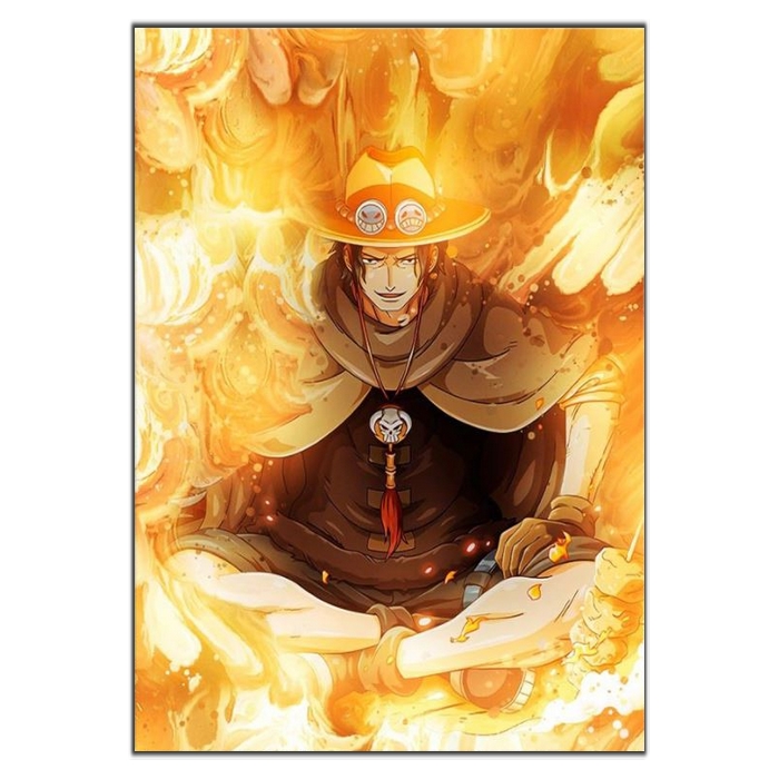 tableau toile one piece portgas ace flamme 2