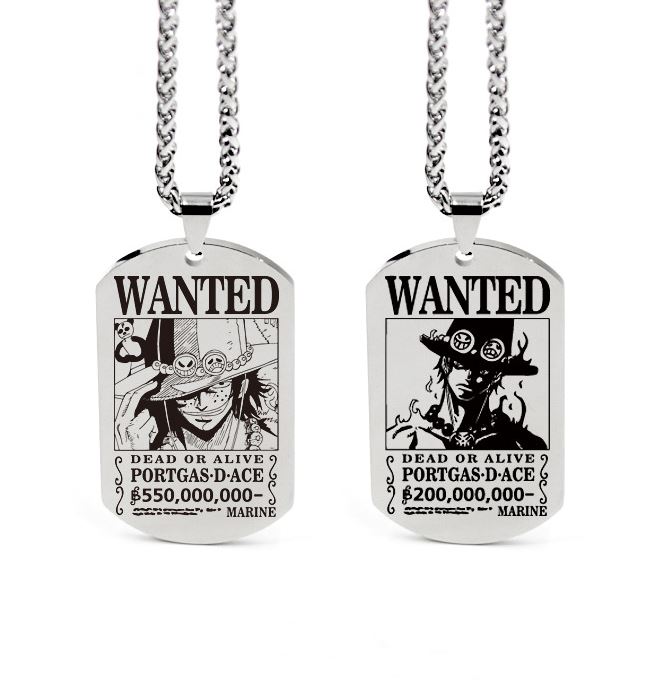 Collier One Piece Wanted Portgas D. Ace