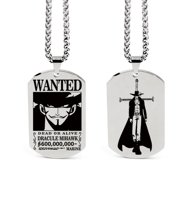 pendentif one piece plaque dracule mihawk