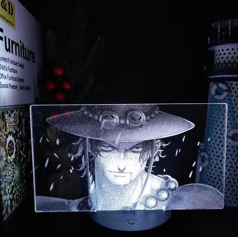 Lampe 3D One Piece Ace Face