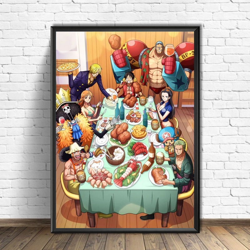 tableau toile one piece mugiwara feast 2