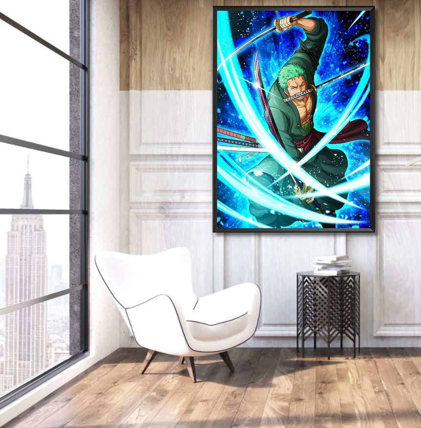 tableau toile one piece roronoa zoro slash 2