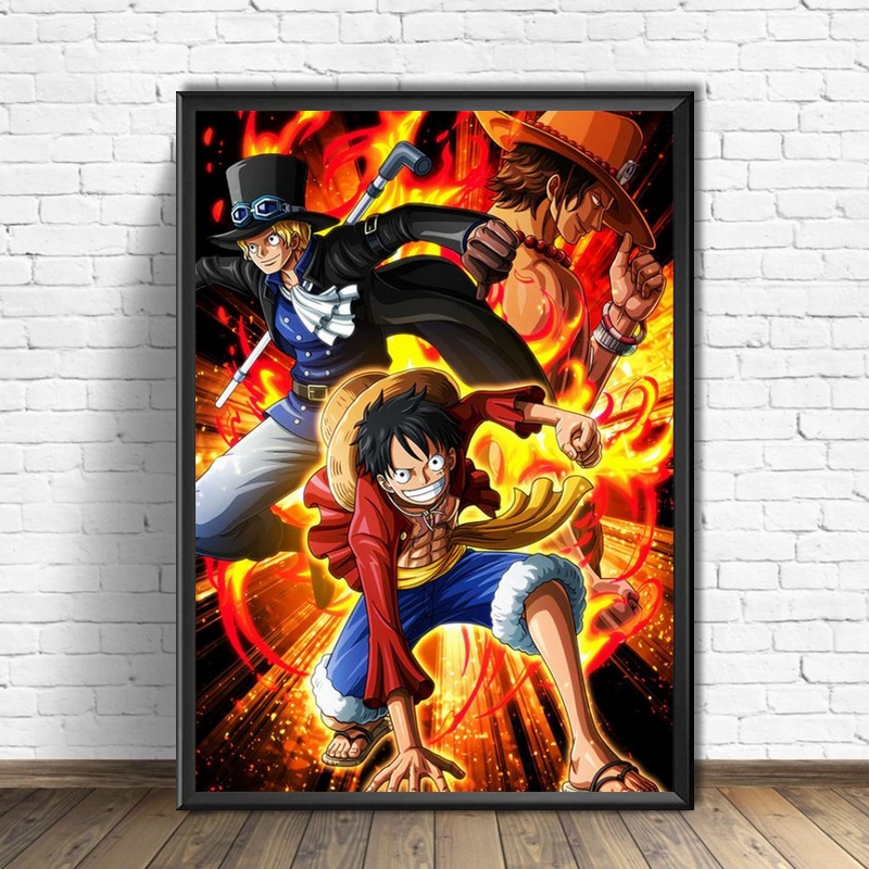 tableau toile one piece trois frere luffy ace sabo 1