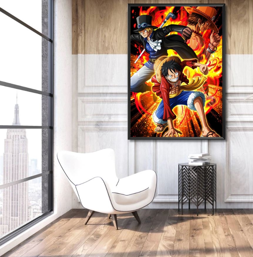 tableau toile one piece trois frere luffy ace sabo 3