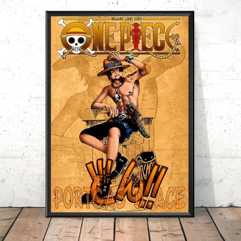 tableau toile one piece line portgas ace 1