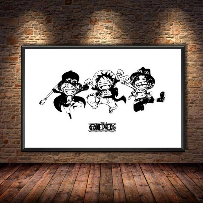 tableau one piece freres luffy ace sabo jump 1