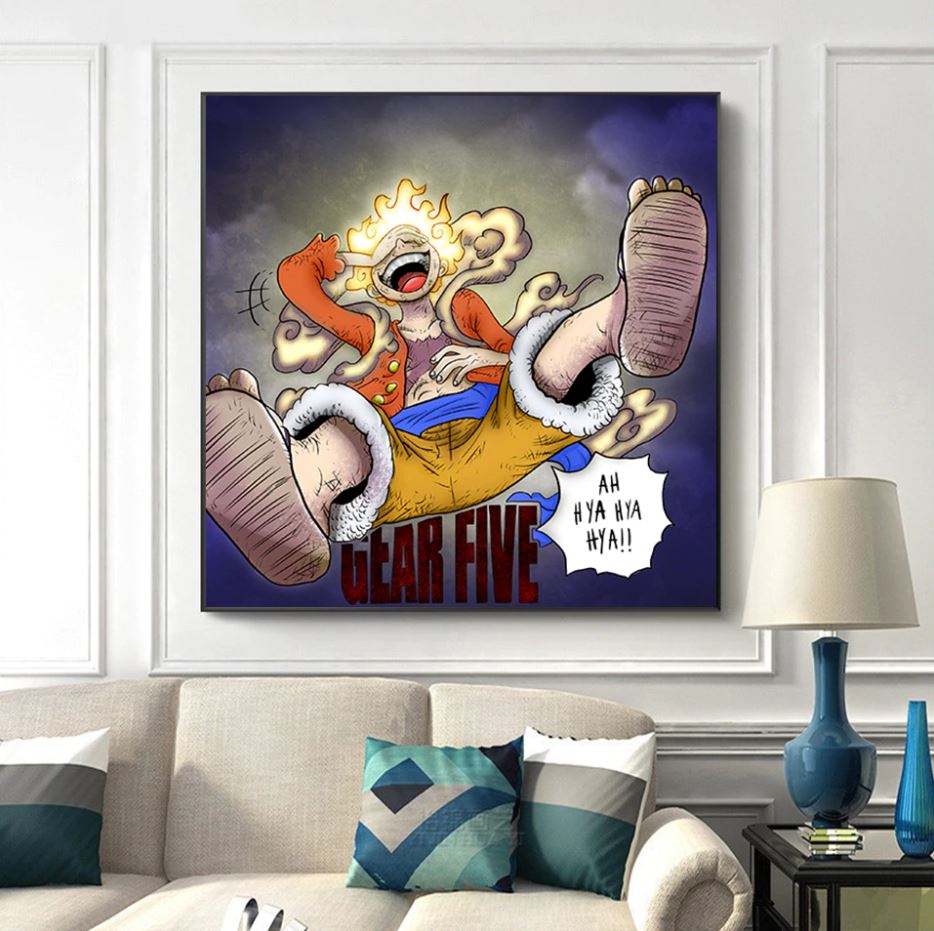 tableau one piece monkey luffy gear 5 rire 2