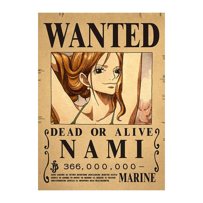 affiche wanted one piece nami wano
