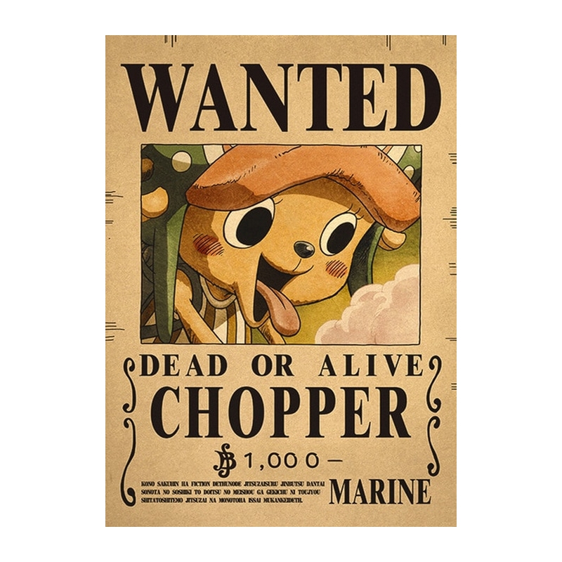 Affiche wanted One Piece Tony Chopper 2