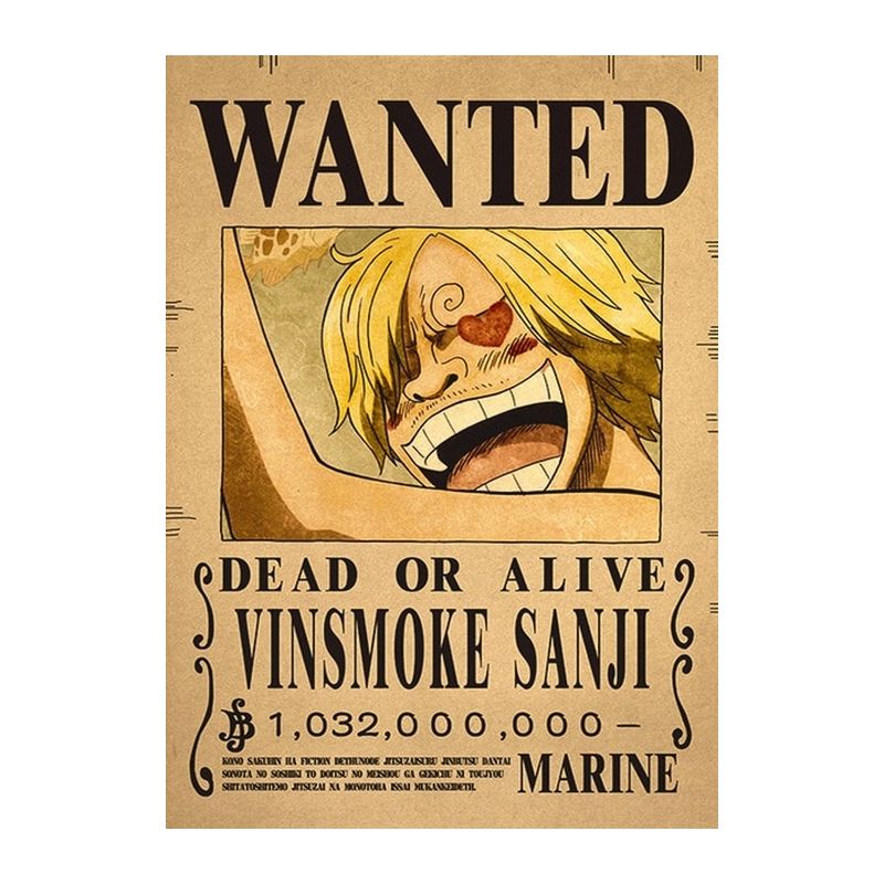 affiche wanted one piece vinsmoke sanji wano