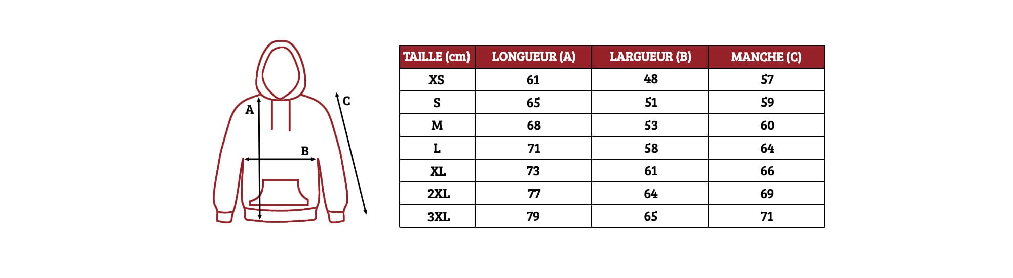 la boutique one piece guide des tailles sweatshirt