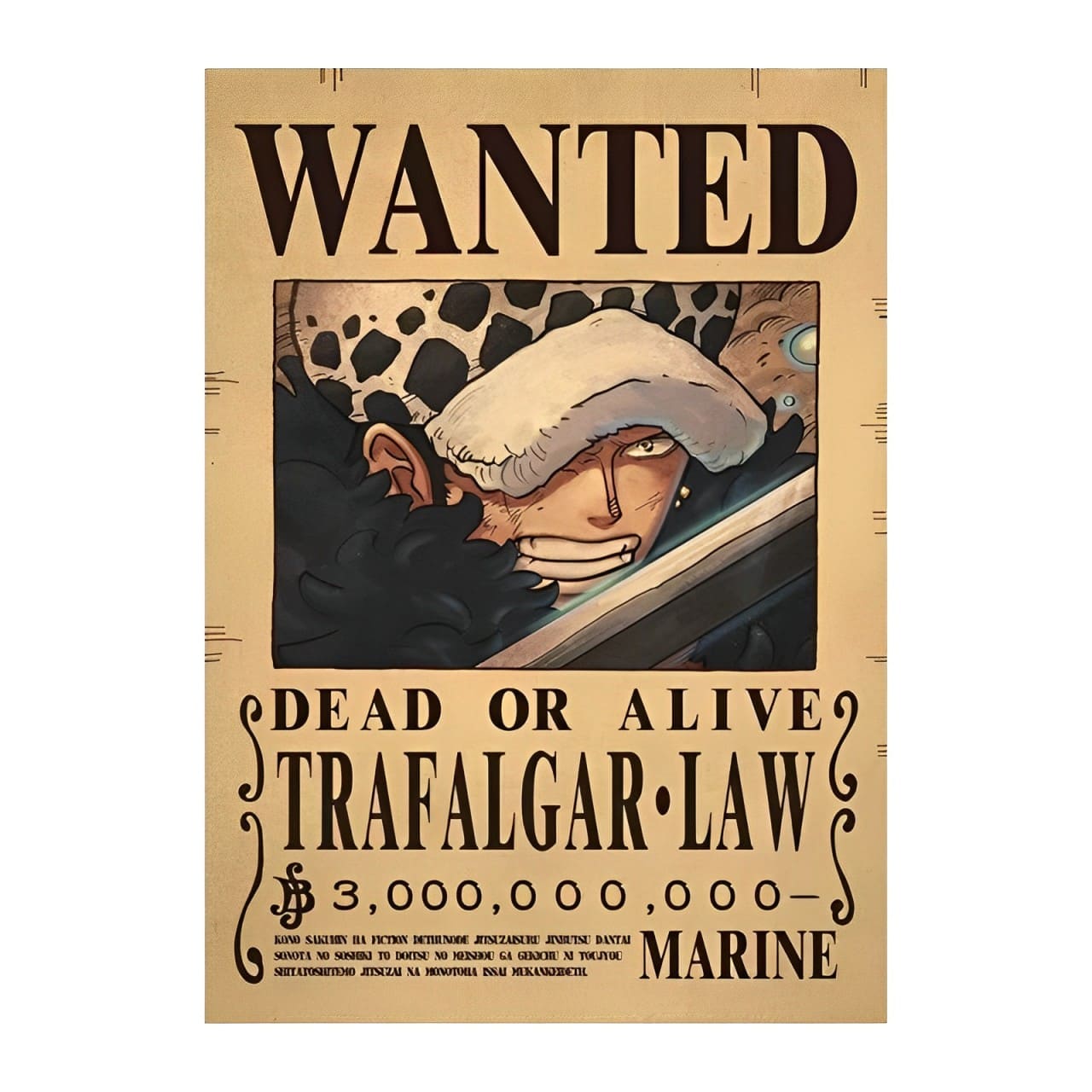 Affiche Wanted One Piece Trafalgar Law