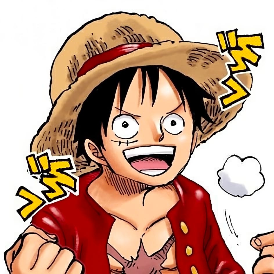 monkey d luffy souriant avec son chapeau de paille et sa veste rouge