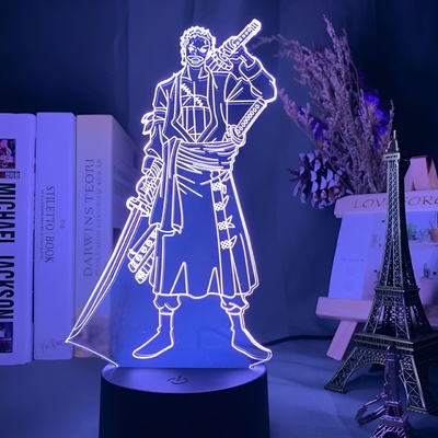 lampe 3d one piece roronoa zoro bleu 2