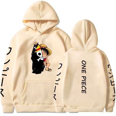 sweatshirt one piece monkey luffy flag hk beige