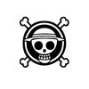 autocollant one piece jolly roger monkey luffy