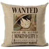 taie oreiller wanted one piece monkey luffy 2