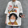 t shirt one piece harajuku luffy blanc 2