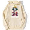 sweatshirt hoodie one piece luffy want you beige