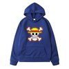sweatshirt hoodie one piece logo bleu