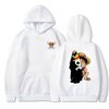 sweatshirt one piece monkey luffy flag white