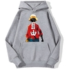 sweatshirt hoodie one piece luffy haki gris