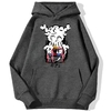 sweatshirt hoodie one piece monkey luffy gear gris fonce