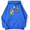 sweatshirt hoodie one piece luffy punch bleu