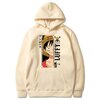 sweatshirt one piece monkey luffy beige