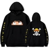 sweatshirt one piece pirate luffy noir