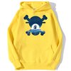 sweatshirt hoodie one piece skull merry jaune