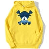 sweatshirt hoodie one piece skull merry jaune