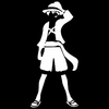 autocollant one piece monkey luffy shadow blanc