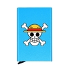 porte cartes one piece jolly roger mugiwara bleu