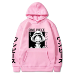 sweatshirt one piece luffy smile pink