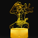 lampe 3d one piece ace hand yellow