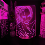 lampe 3d one piece shanks face pink