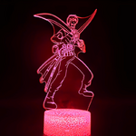 lampe 3d one piece zorro sabres red