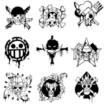 autocollant one piece jolly roger dark