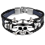 bracelet cuir argent one piece 1