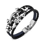 bracelet cuir argent one piece 2