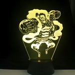 lampe 3d one piece monkey luffy gear 4 jaune