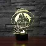 lampe 3d one piece monkey luffy peace jaune