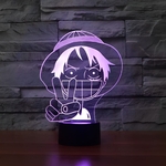 lampe 3d one piece monkey luffy peace violet
