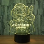 lampe 3d one piece monkey luffy prime jaune